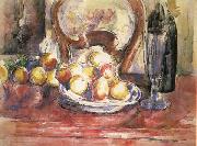 Paul Cezanne Nature morte,pommes,bouteille et dossier de chaise Germany oil painting artist